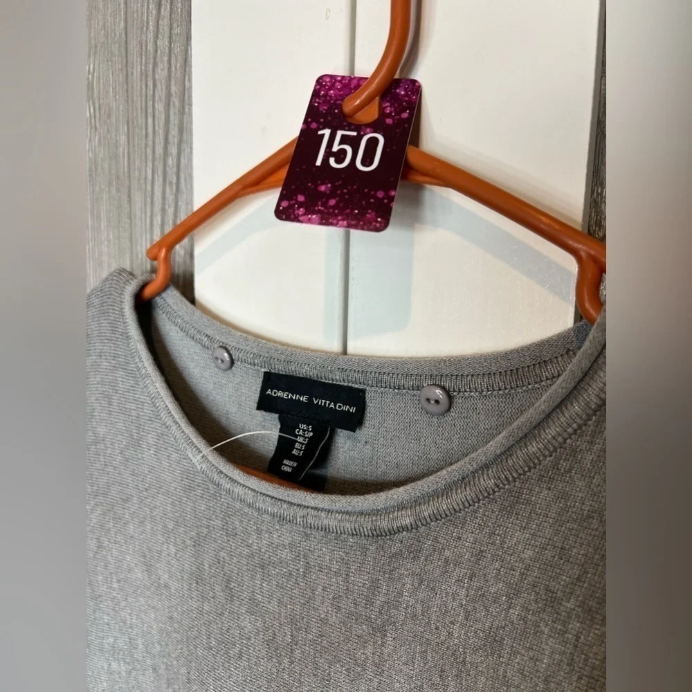 B14.11 Adrienne Vittadini lightweight sweater grey S - Picture 3 of 6
